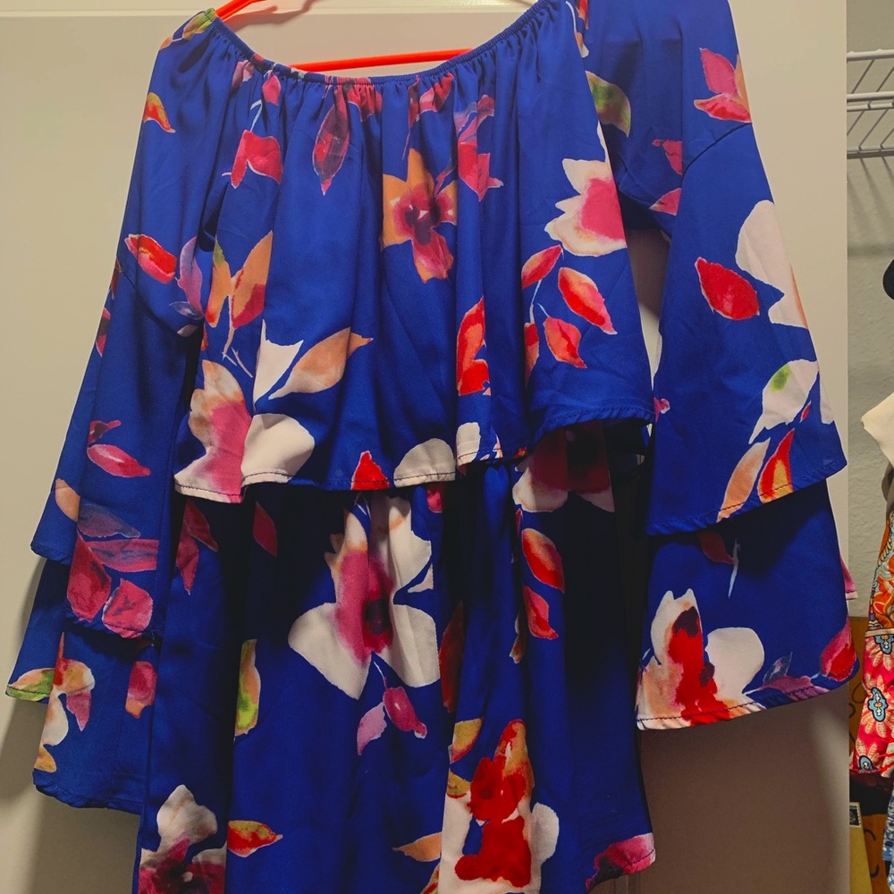 Small Blue Floral Romper